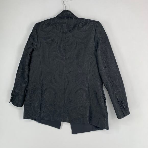 A.L.C. Women Declan Blazer Double Breasted Size 0 Black Brocade Jacquard - Picture 12 of 16